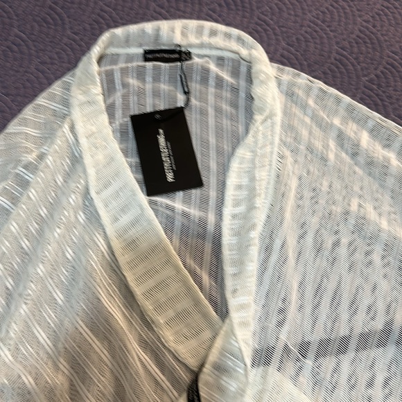 pretty little thing white textured mesh wrap blouse Sz 12 NWT - Picture 7 of 8